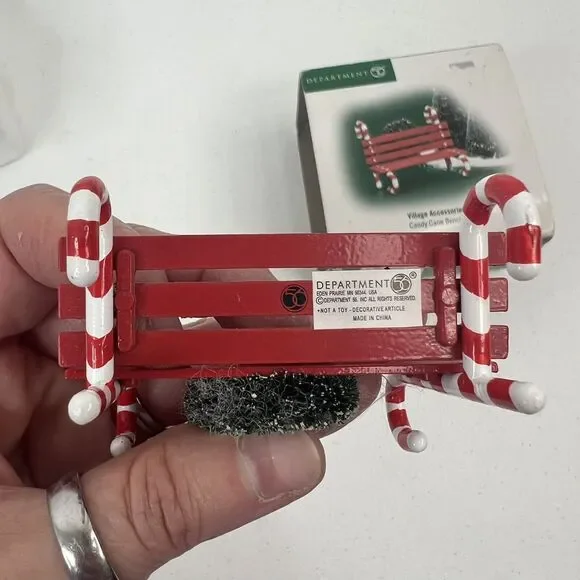 Department 56 Village Accessories Candy Cane Bench Christmas Village #56.52669 - Picture 4 of 7